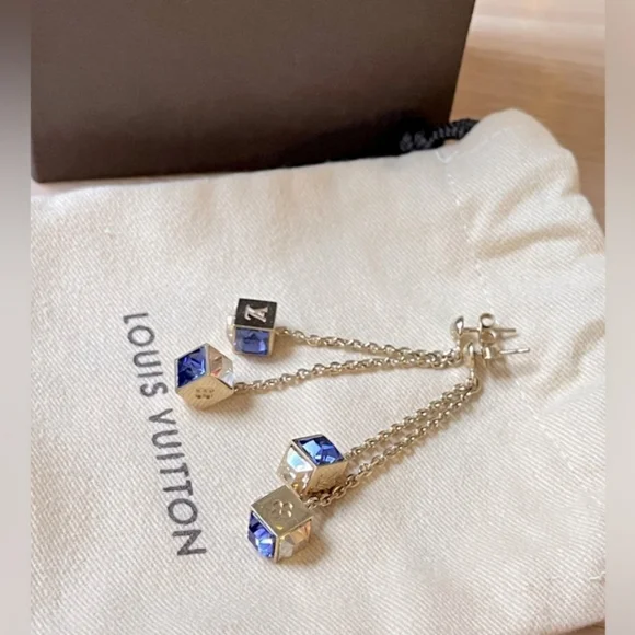 LOUIS VUITTON ✨LIKE NEW ✨Crystal Gamble Earrings Azur
